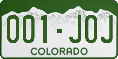 CO license plate 001JOJ