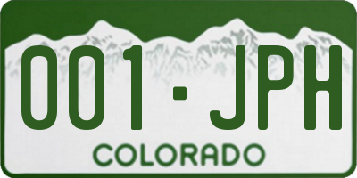 CO license plate 001JPH