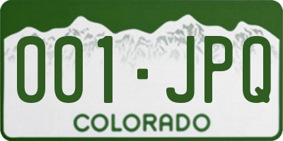 CO license plate 001JPQ