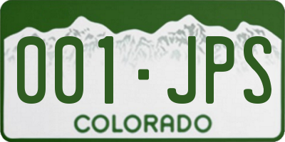 CO license plate 001JPS