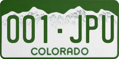 CO license plate 001JPU