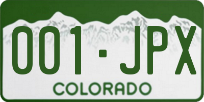 CO license plate 001JPX