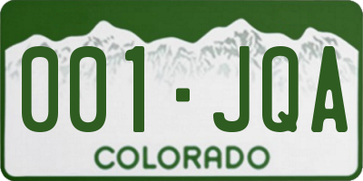 CO license plate 001JQA