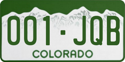 CO license plate 001JQB