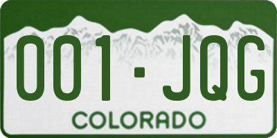 CO license plate 001JQG