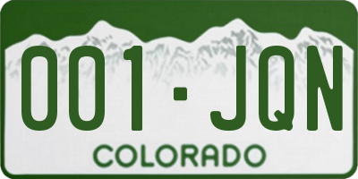 CO license plate 001JQN