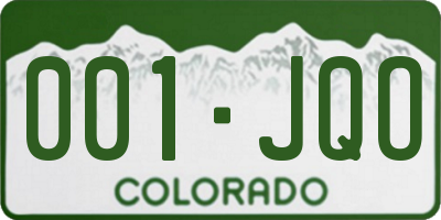 CO license plate 001JQO