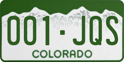 CO license plate 001JQS