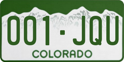 CO license plate 001JQU