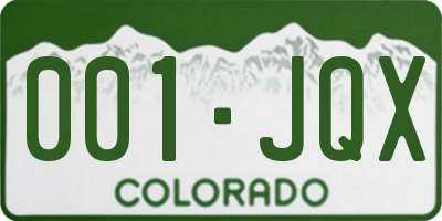 CO license plate 001JQX