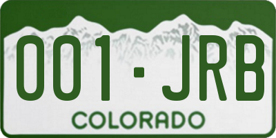 CO license plate 001JRB