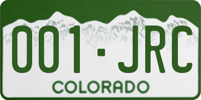 CO license plate 001JRC