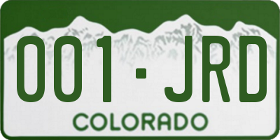 CO license plate 001JRD