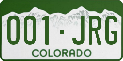 CO license plate 001JRG