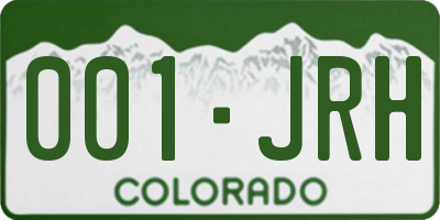 CO license plate 001JRH