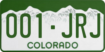 CO license plate 001JRJ