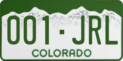 CO license plate 001JRL