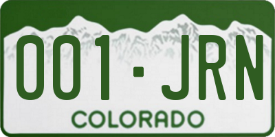 CO license plate 001JRN