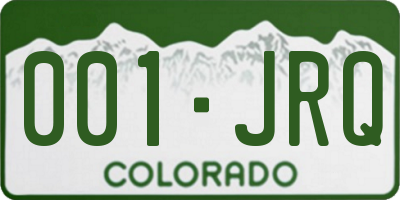 CO license plate 001JRQ