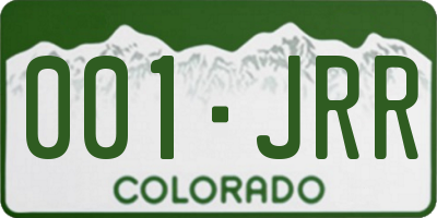 CO license plate 001JRR