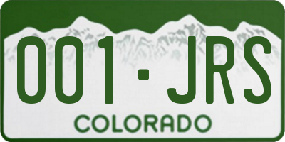 CO license plate 001JRS