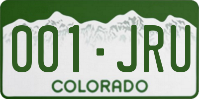 CO license plate 001JRU