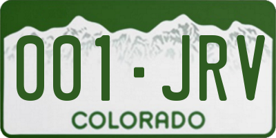 CO license plate 001JRV