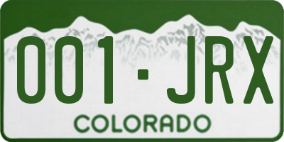 CO license plate 001JRX