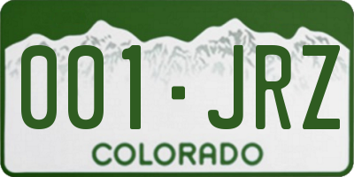 CO license plate 001JRZ