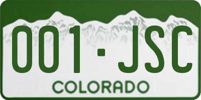 CO license plate 001JSC