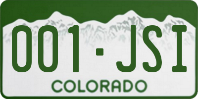 CO license plate 001JSI