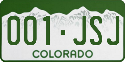 CO license plate 001JSJ