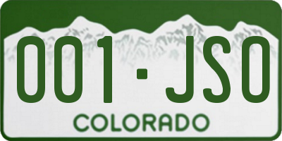 CO license plate 001JSO