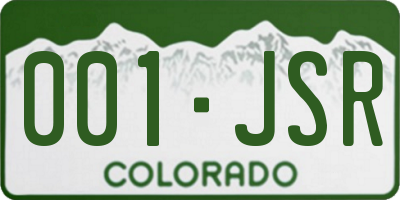 CO license plate 001JSR