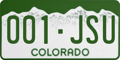 CO license plate 001JSU