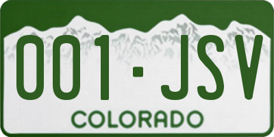 CO license plate 001JSV