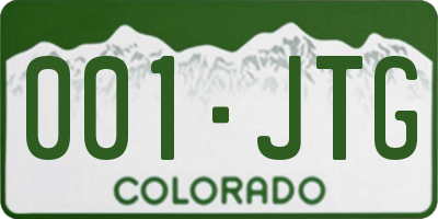 CO license plate 001JTG