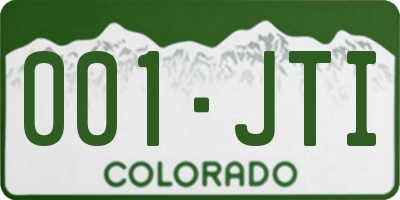 CO license plate 001JTI