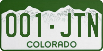 CO license plate 001JTN