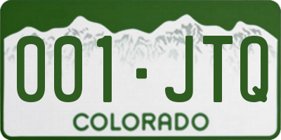 CO license plate 001JTQ