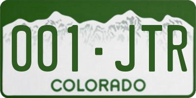 CO license plate 001JTR