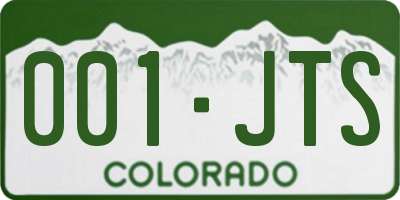 CO license plate 001JTS