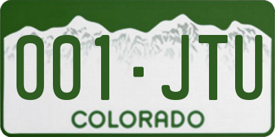 CO license plate 001JTU