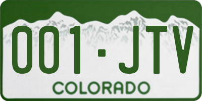 CO license plate 001JTV