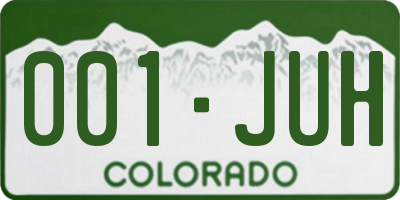 CO license plate 001JUH