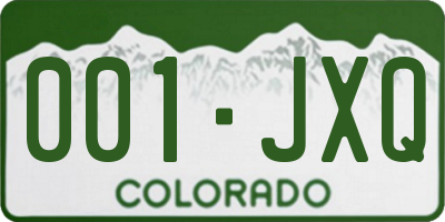 CO license plate 001JXQ