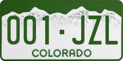 CO license plate 001JZL