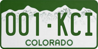 CO license plate 001KCI