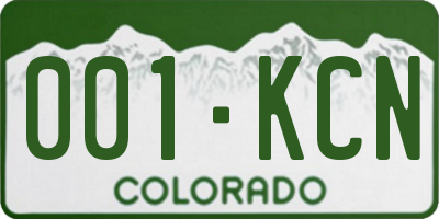 CO license plate 001KCN
