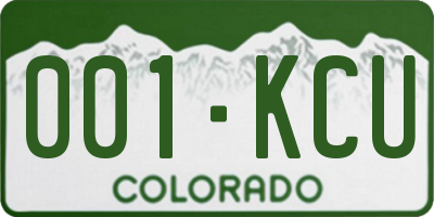CO license plate 001KCU